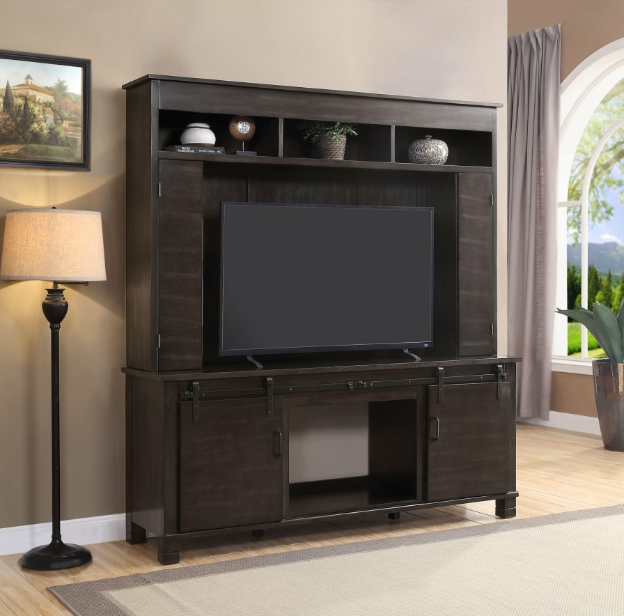 Entertainment ACME | Apison Espresso Entertainment Center W/Fireplace