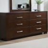 Bedroom Coaster Z2 Premium | Jessica Cappuccino Six Drawer Dresser