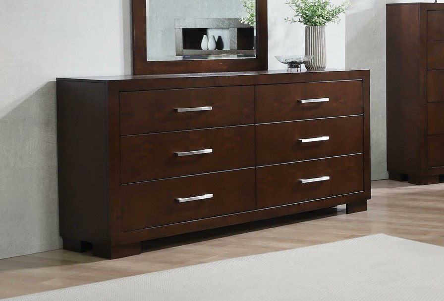 Bedroom Coaster Z2 Premium | Jessica Cappuccino Six Drawer Dresser